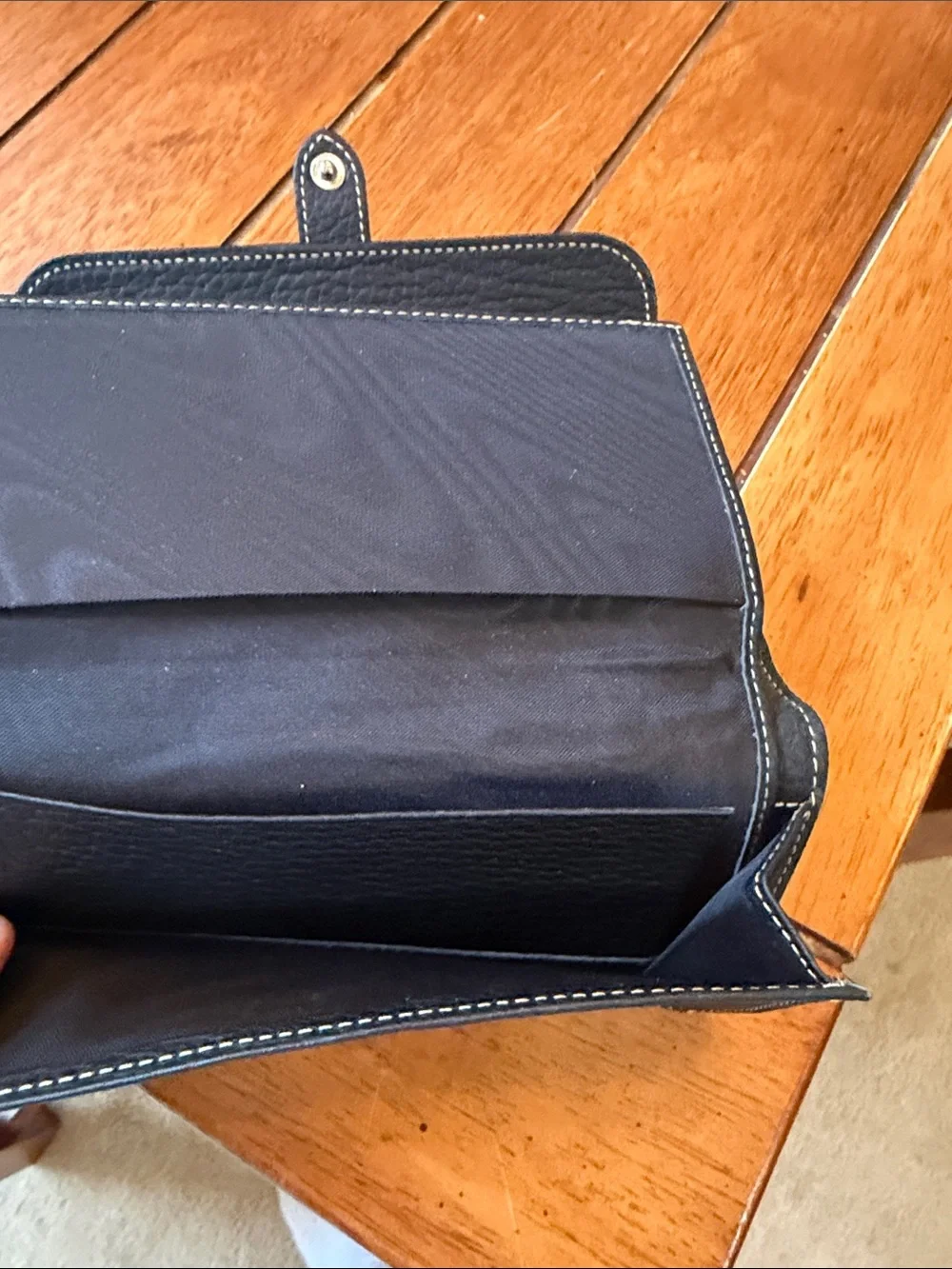 Dooney & Bourke Black Pebble Leather Snap Wallet